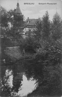 Historical postcard around 1900, Breslau, Südpark, today Wroclaw, Lower Silesia, Poland,