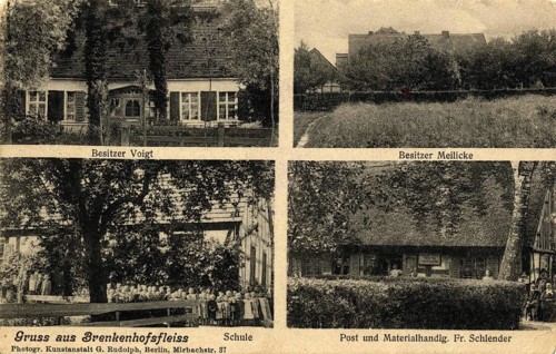 Historical postcard around 1900, greetings from Brenkenhofsfleiß, formerly Brandenburg, today
