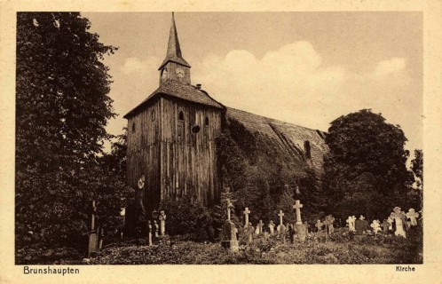 Historic postcard around 1900, Baltic resort Brunshaupten i.M., church, historic place on the