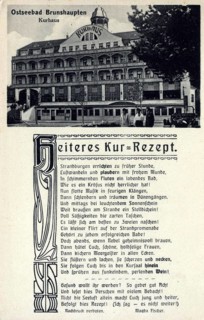 Historic postcard around 1900, Baltic resort Brunshaupten i.M., spa hotel, historic town on the