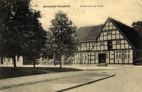 Historical postcard around 1900, Brunsbüttel, Schleswig-Holstein, Germany, reproduction of a