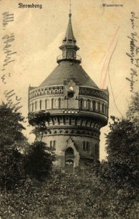 Historical postcard around 1900, Bromberg, water tower, today Bydgoszcz, in the Polish