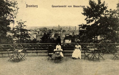 Historical postcard around 1900, Bromberg, view from the water tower, today Bydgoszcz, in the