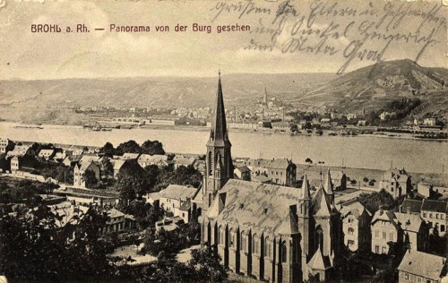 Historical postcard around 1900, Brohl am Rhein, municipality in the district of Ahrweiler in