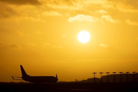Boeing 737 commercial passenger airliner jet aircraft of Ryanair airlines moving onto the runway to