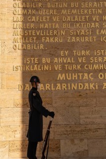 Ankara, Turkey. November 24th 2020 Turkish military guard wearing protective facemask due to the