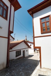 Ankara, Turkey. June 6th 2022 Restored old houses inside the city walls of Ankara castle, the old