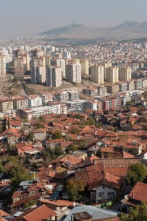 Ankara, Turkey. November 17th 2020 Modern property being construction alongside derelict
