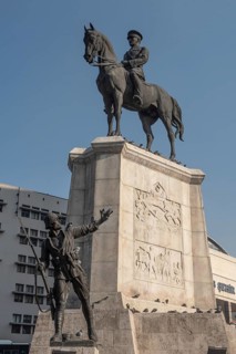 Ankara, Turkey. November 17th 2020 The victory monument and statue of Mustafa Kemal Ataturk astride