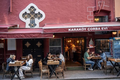 Istanbul, Turkey. September 18th 2025. Customers enjoy eating soup at the Karakoy Corba Evi a