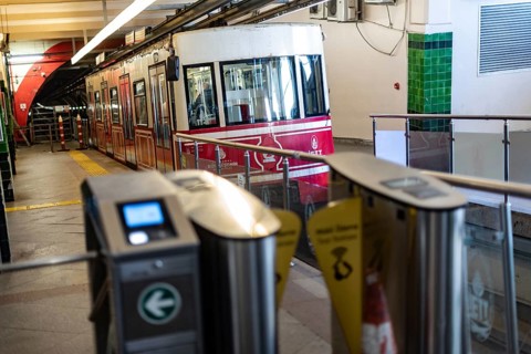 Istanbul, Turkey. January 3rd 2025. The Tunel is a funicular historical underground transportation