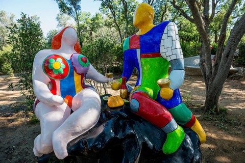 Colourful sculptures, Giardino dei Tarocchi, Tarot Garden, by Niki de Saint Phalle, near Capalbio,