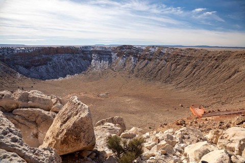 Winslow, Arizona - Meteor Crater. The crater was formed about 50, 000 years ago. It is 560 feet