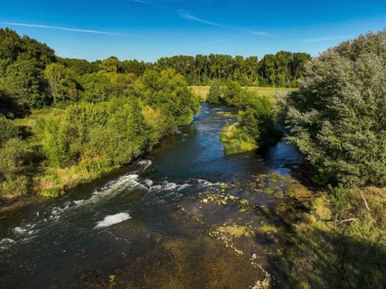 Datteln, North Rhine-Westphalia, Germany - Lippe, river and floodplain development of the Lippe