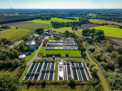 Datteln, North Rhine-Westphalia, Germany - Wastewater treatment at the Datteln sewage treatment