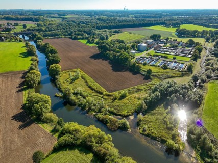 Datteln, North Rhine-Westphalia, Germany - Lippe landscape, wastewater treatment in the Datteln