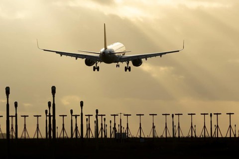 Airbus A321 commercial passenger airliner jet aircraft of Pegasus airlines flying on approach to