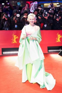 Pamela Anderson on the Red Carpet in front of the premiere of Rosebush Pruning at the Berlinale at