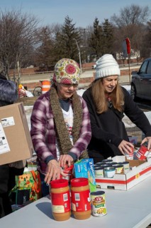 Oak Park, Michigan USA - 14 February 2026 - Volunteers collect food and other items for immigrants