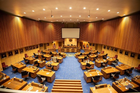 Phoenix, Arizona - The Senate chamber in the Arizona State Capitol complex