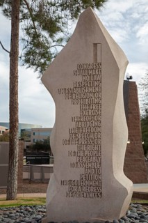 Phoenix, Arizona - The First Amendment in the Bill of Rights Monument in Wesley Bolin Memorial