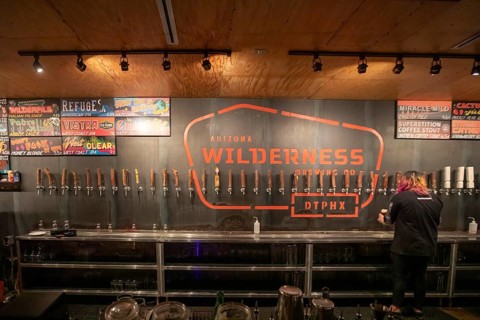 Phoenix, Arizona - A huge variety of beer is on tap at the Arizona Wilderness Brewing Co