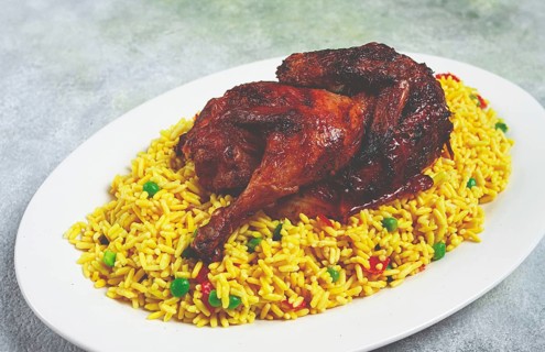 Kabsa, rice with chicken, Saudi Arabian dish, national dish, homemade, no people