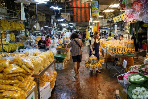 Bangkok, Thailand. March 2rd 2025. Pak Khlong Talat-Bangkok Flower Market is one of the oldest and