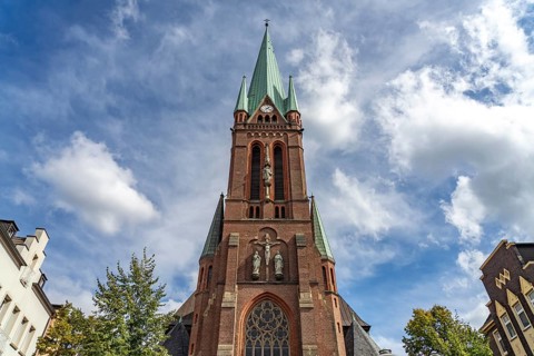 The Roman Catholic parish church of St. Lamberti in Gladbeck, Ruhr area, North Rhine-Westphalia,