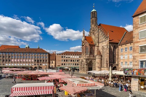 Die Church of Our Lady am Hauptmarkt, Nuremberg, Bavaria, Germany