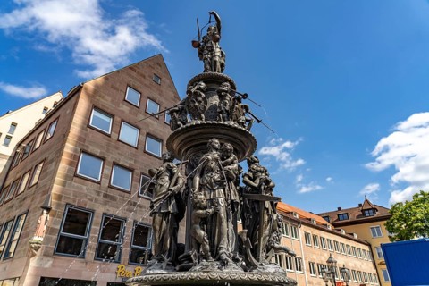 The Fountain of Virtue in the Old Town, Nuremberg, Bavaria, Germany
