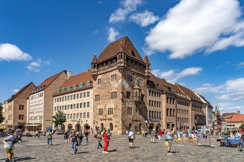 The Nassau House or Schlüsselfelder Foundation House, medieval residential tower in the old town,