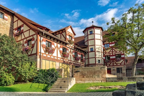 Fachwerk in Nürnberger Burg in Nuremberg, Bavaria, Germany
