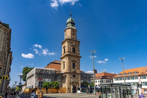 The Huguenot Church or Evangelical Reformed Church in Erlangen, Middle Franconia, Bavaria, Germany