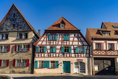 Timbered house in the old town of Forchheim, Upper Franconia, Bavaria, Germany