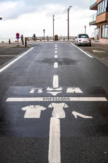 Winter break, on the Zeedijk-Knokke, beach promenade in Knokke-Heist, commandment sign, prohibition