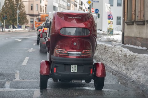 Electric car, Econelo Y8 cabin scooter, Erlangen, Middle Franconia, Bavaria, Germany