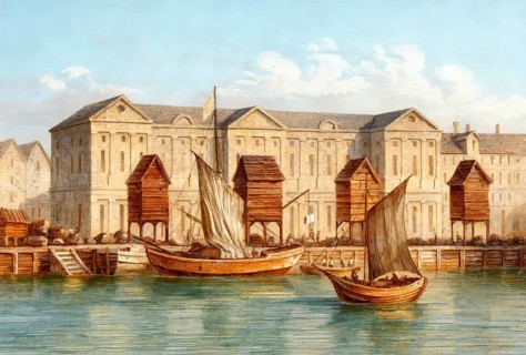 The customs port of London, England, 17th century