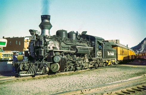 Locomotive #473, a historic narrow-gauge steam engine, Denver and Rio Grande Western Railroad,