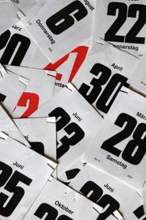 Calendar sheets, summary calendar, calendar days, studio recording, Lower Saxony, Federal Republic