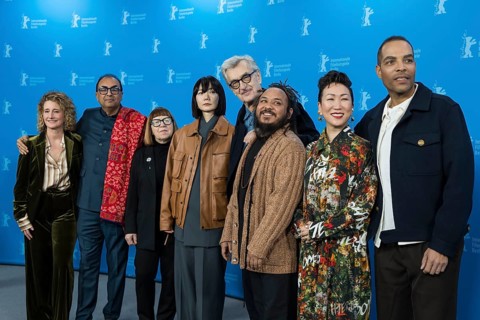 The Berlinale jury members (from left to right) Shivendra Singh Dungarpur, Ewa Puszczynska, Bae