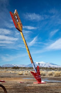 Twin Arrows, Arizona - The ruins of the Twin Arrows Trading Post, which closed in 1995. The