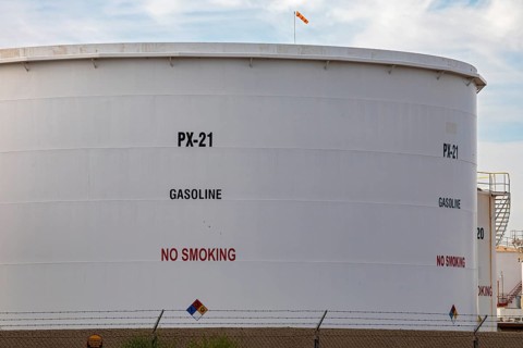 Phoenix, Arizona - A gasoline fuel tank owned by Kinder Morgan, one of dozens of gasoline and other
