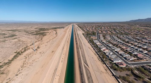 Buckeye, Arizona - The Central Arizona Project canal brings Colorado River water past Sun City
