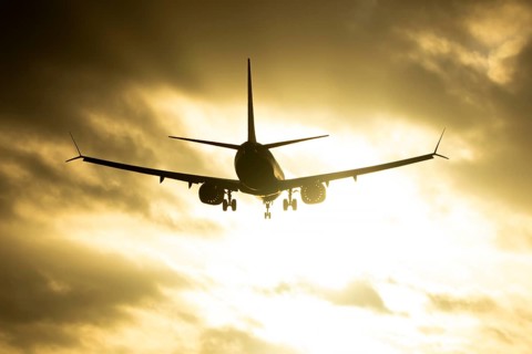 Boeing 737 commercial passenger airliner jet aircraft of Ryanair airways in flight on approach to