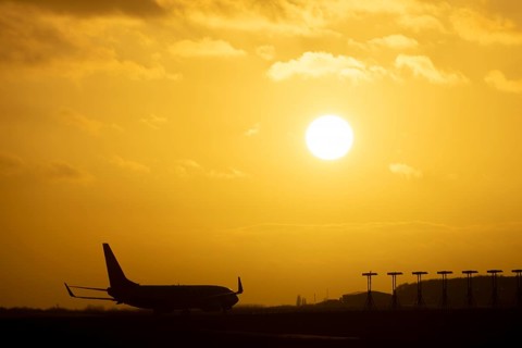 Boeing 737 commercial passenger airliner jet aircraft of Ryanair airlines moving onto the runway to