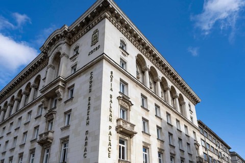 Sofia, Bulgaria. November 23rd 2025. The Sofia Balkan Palace Hotel building, the luxury landmark
