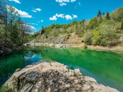 The Blue Lake near Rübeland in the Harz Mountains, Saxony-Anhalt, Germany