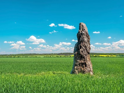 The menhir of Benzingerode, with a height of 3.85 m the largest prehistoric menhir in northern