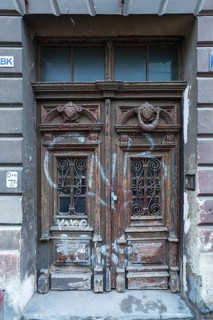 Historic 19th century front door, Krakow, Poland